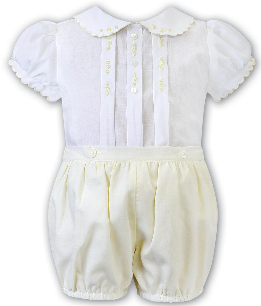 Sarah Louise Girls Smocked Blouse & Lemon Shorts Set