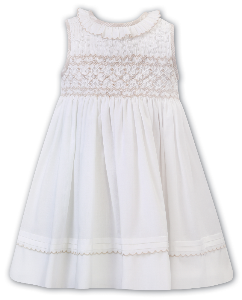 Sarah Louise Girls Ivory & Beige Dress