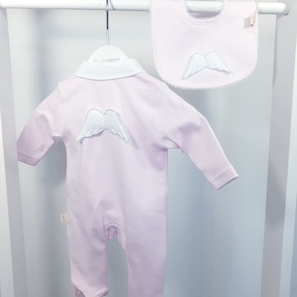 Baby Gi Pink Little Angel Sleepsuit with cute adorable angel wings on the back