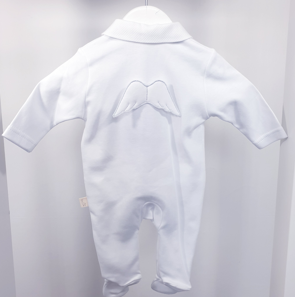 Baby Gi White Little Angel Cotton Sleepsuit