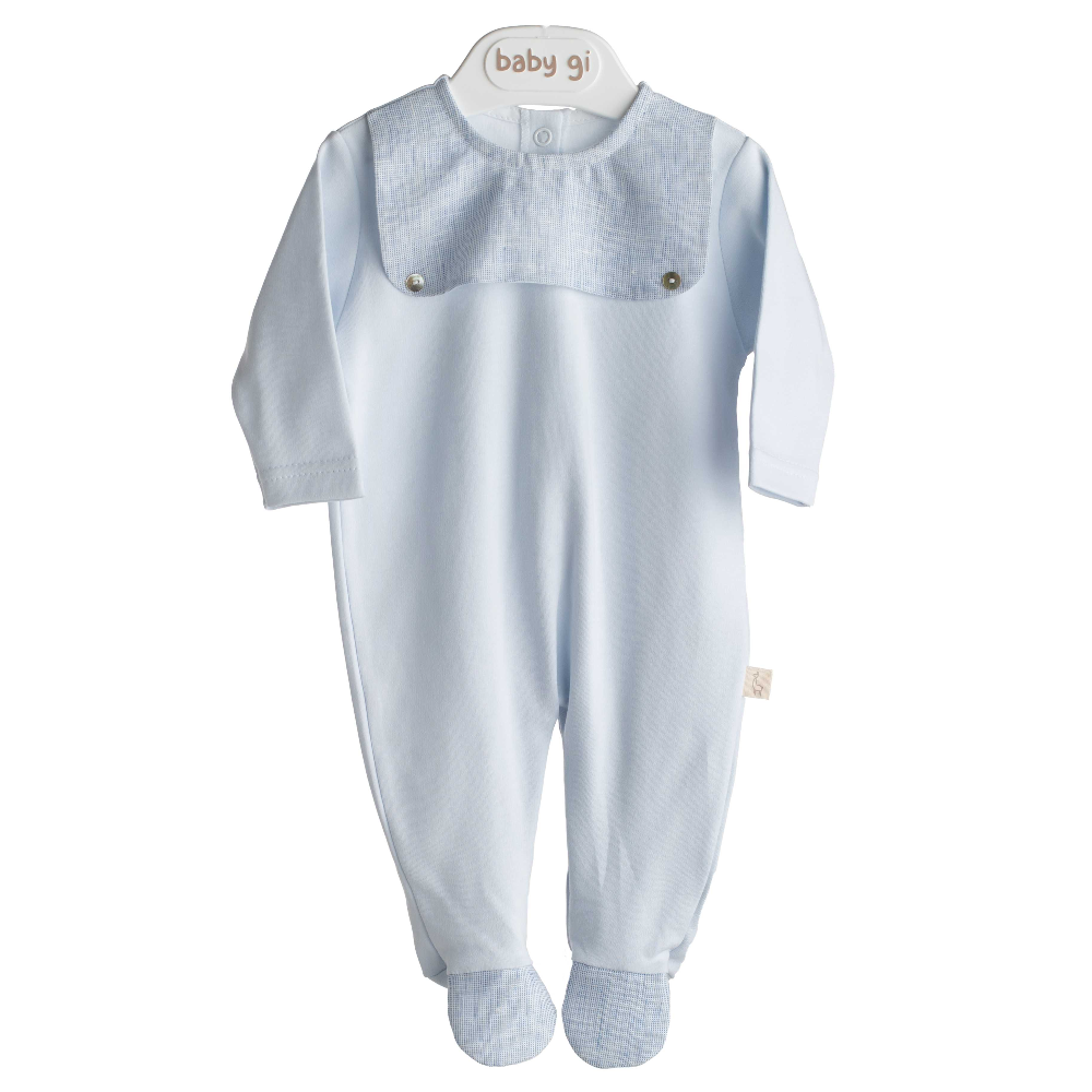 Baby Gi Blue Linen Cotton Sleepsuit
