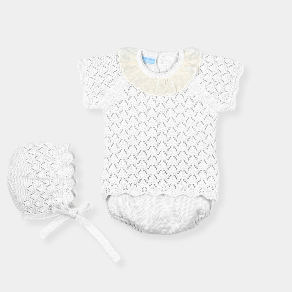 Mac Ilusion Unisex White Knitted Top & Jam Pants
