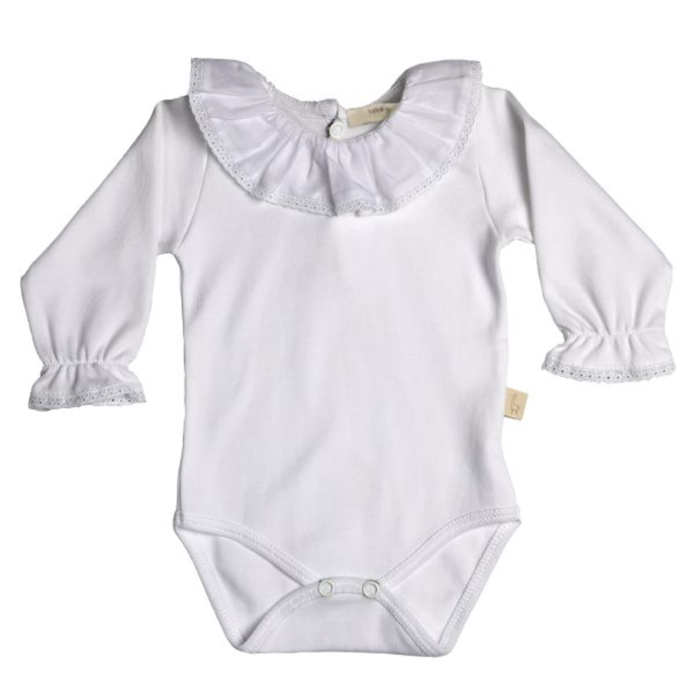 Baby Girl White Frill Bodysuit Personalised Frill Baby Bodysuit