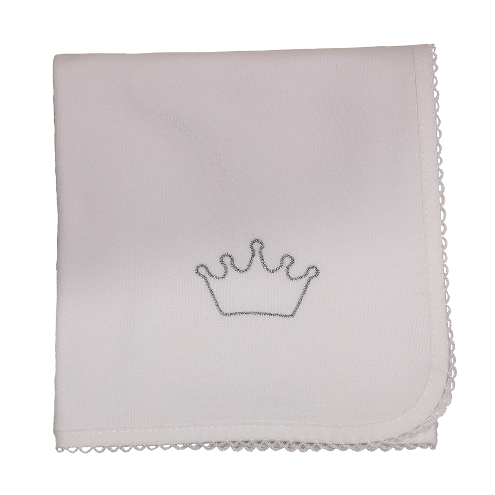 Baby Gi Crown Collection White Muslin Blanket