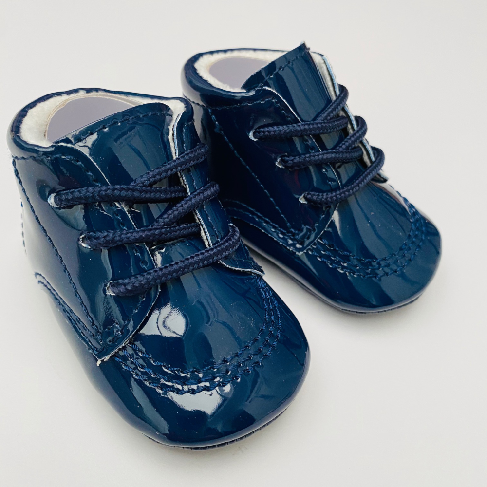 Boys Navy Blue Shoes with Fleece Lining