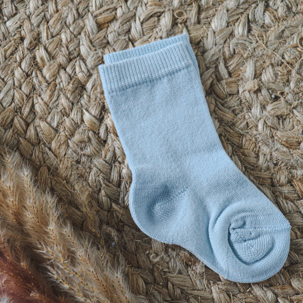 Meia Pata Baby Blue Plain Knee Socks