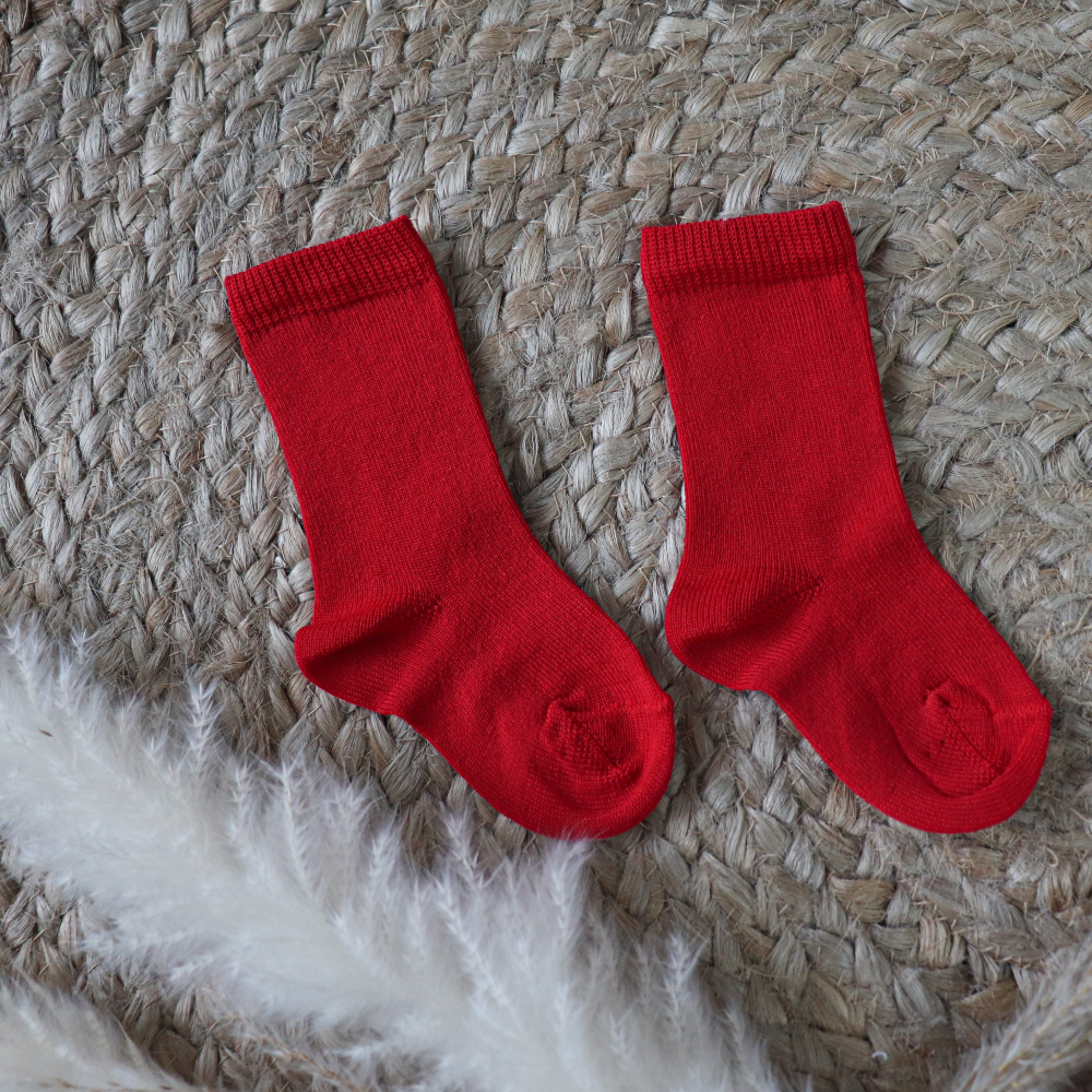 Meia Pata Plain Red Knee Socks