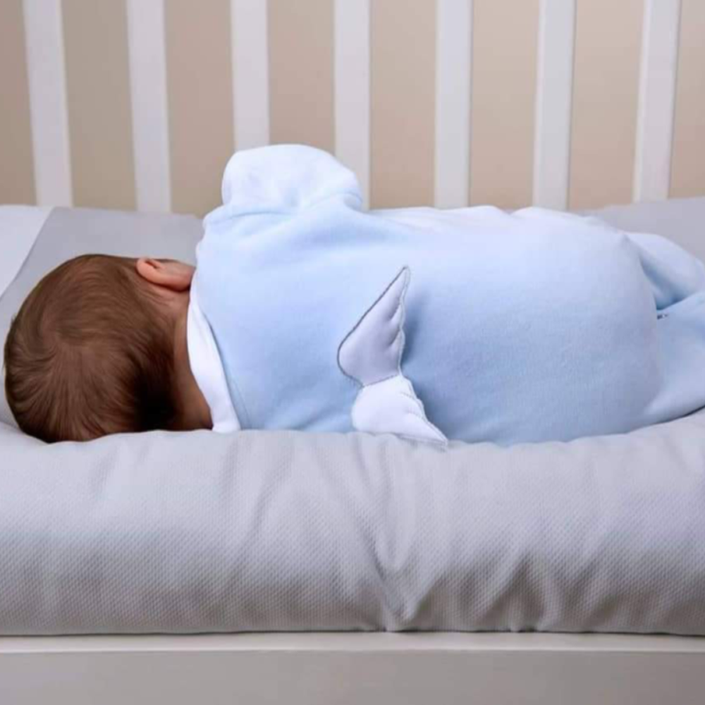 Baby Gi Boys Blue Little Angel Velour Sleepsuit