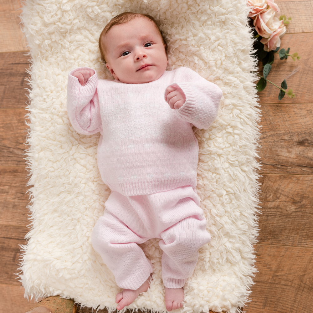 Light Pink 3 Piece Knitted Outfit