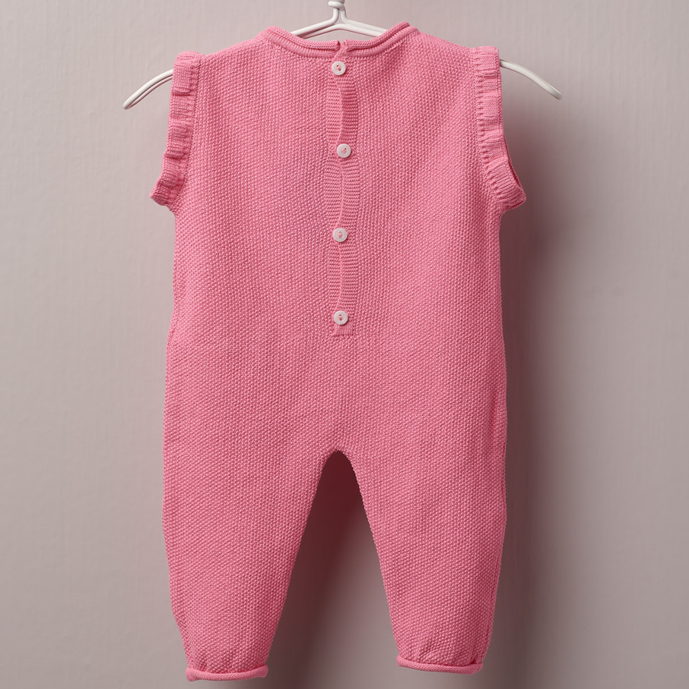 Wedoble Pink Knit Frill Dungarees