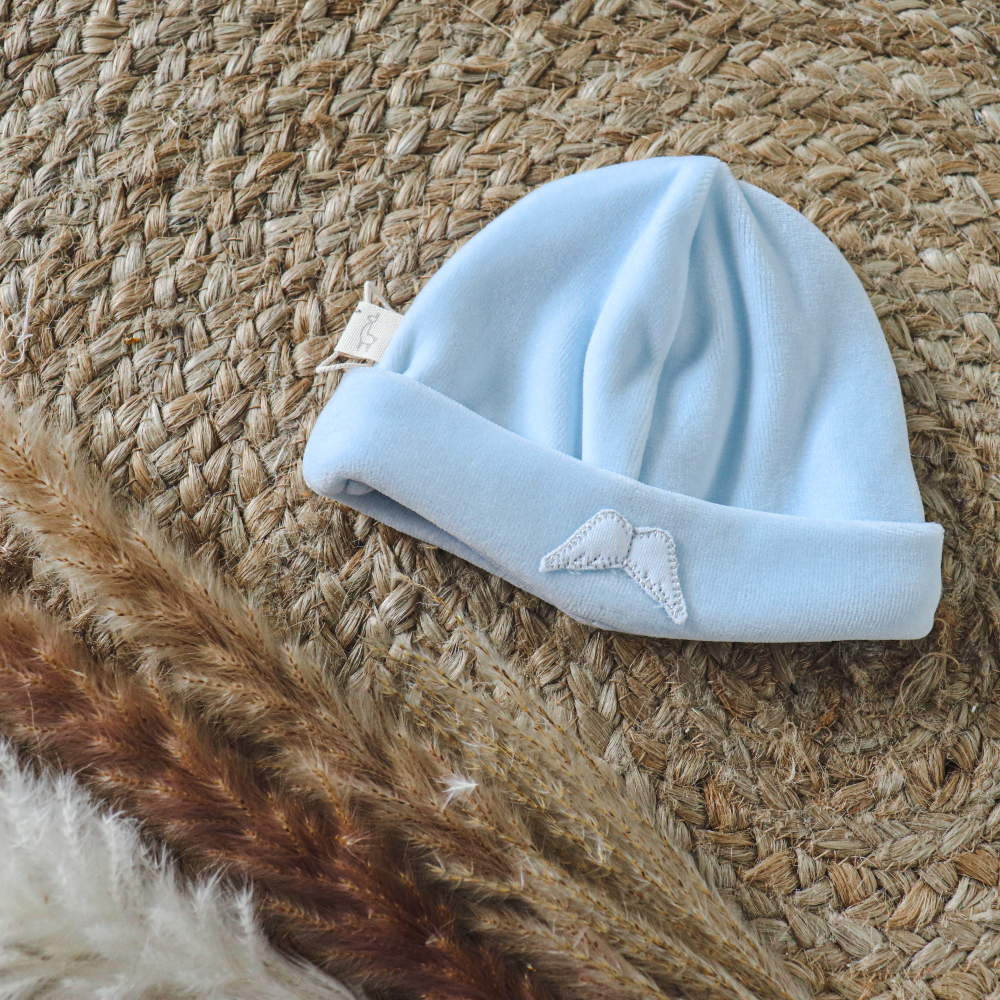 Baby Gi Blue Velour Angel Wings Hat