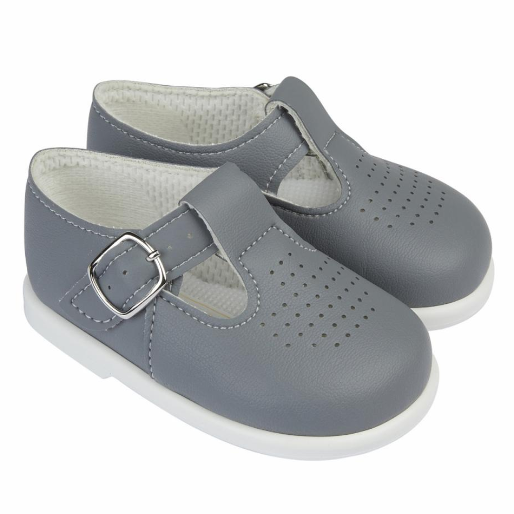 Baypods Boys Grey Hard Soled Shoes – The Wardrobe Childrens Boutique