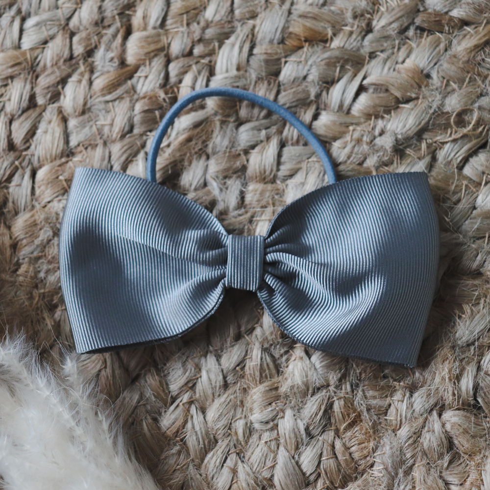 Meia Pata Hair Bobble with Bow Grey