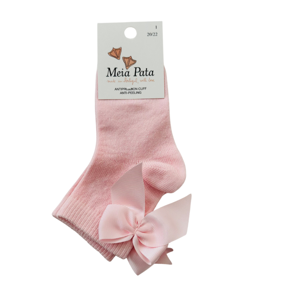 Meia Pata Pink Bow Ankle Socks