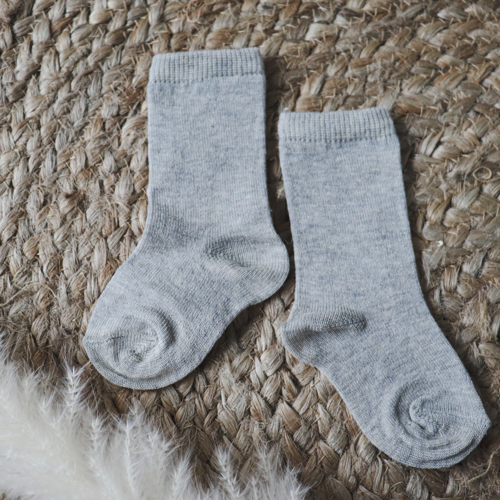 Meia Pata Plain New Grey Knee Socks