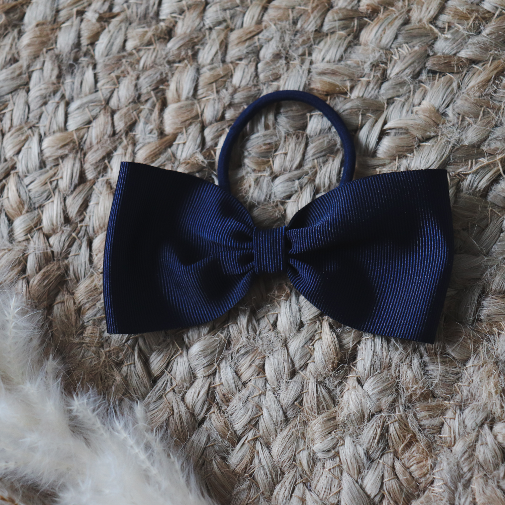 Meia Pata Hair Bobble with Bow Navy