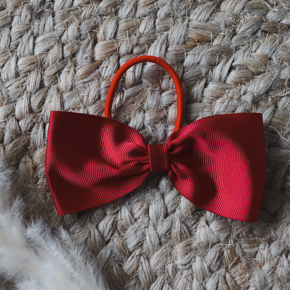 Meia Pata Hair Bobble with Bow Red