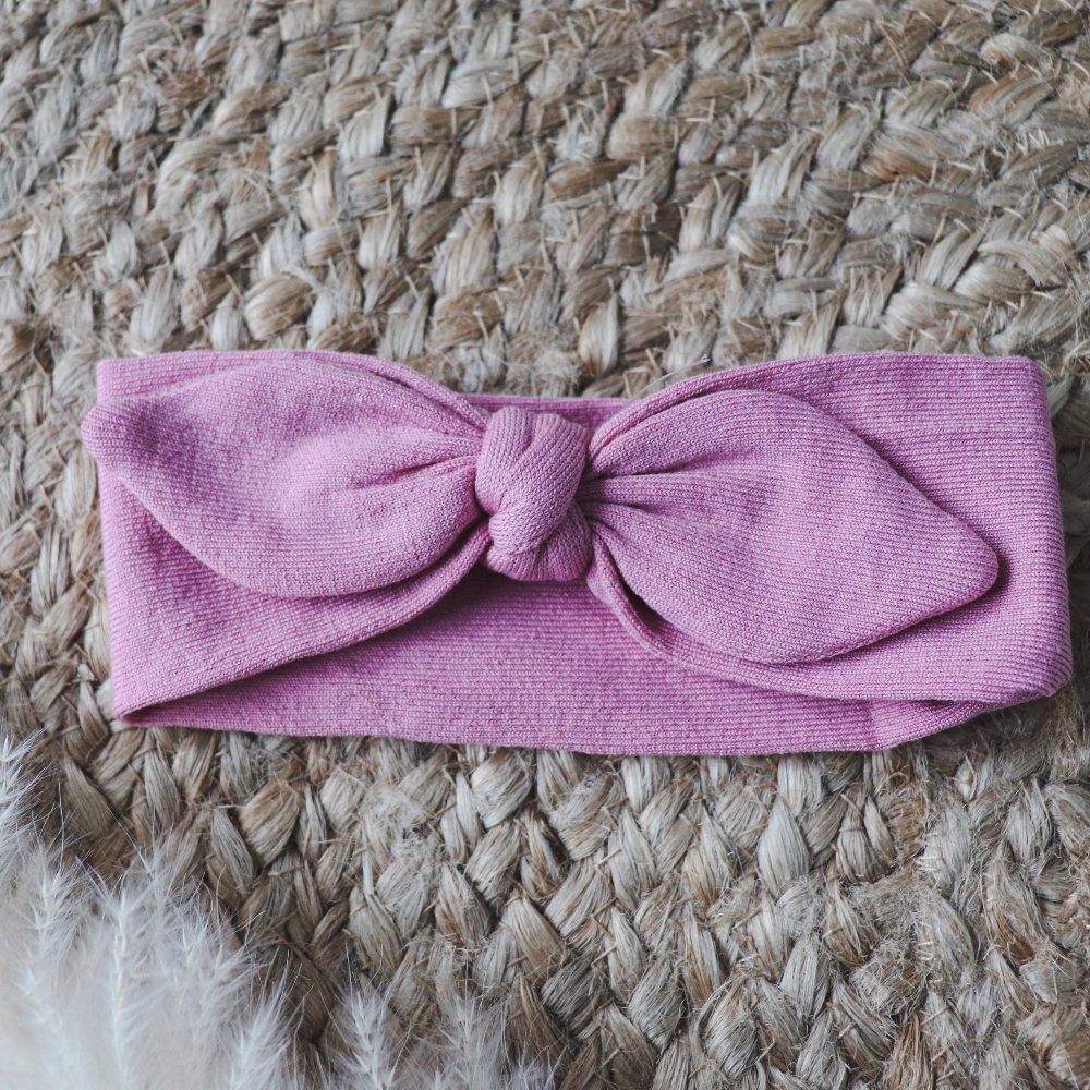 Meia Pata Cotton Pink Tie Bow Headband