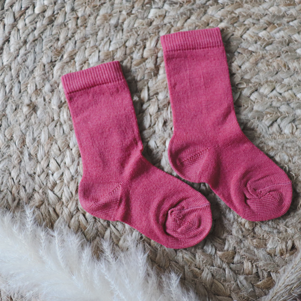 Meia Pata Plain Raspberry Knee Socks