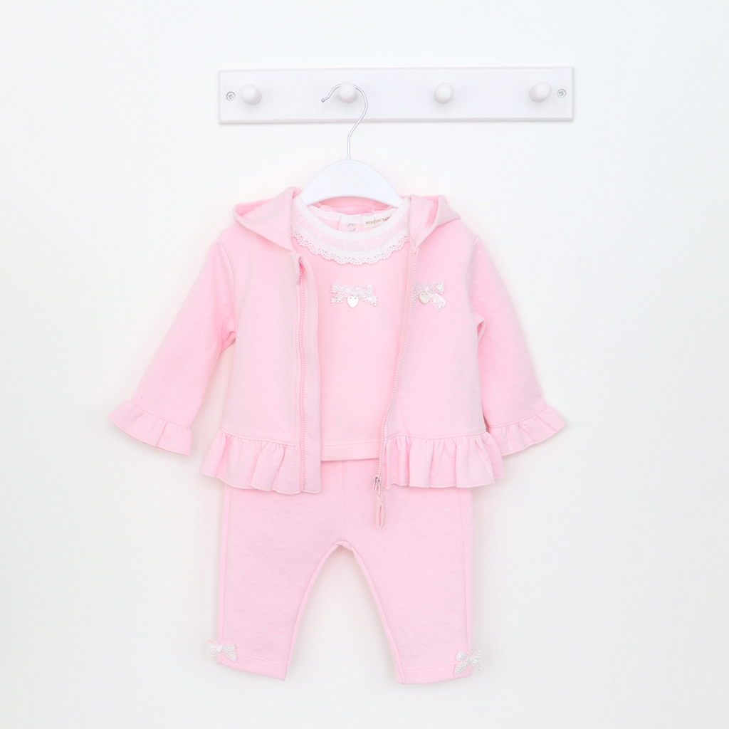 Mintini Girls Pink 3 Piece Bow Outfit