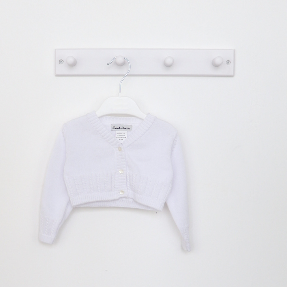 Sarah Louise Girls White Bolero Cardigan