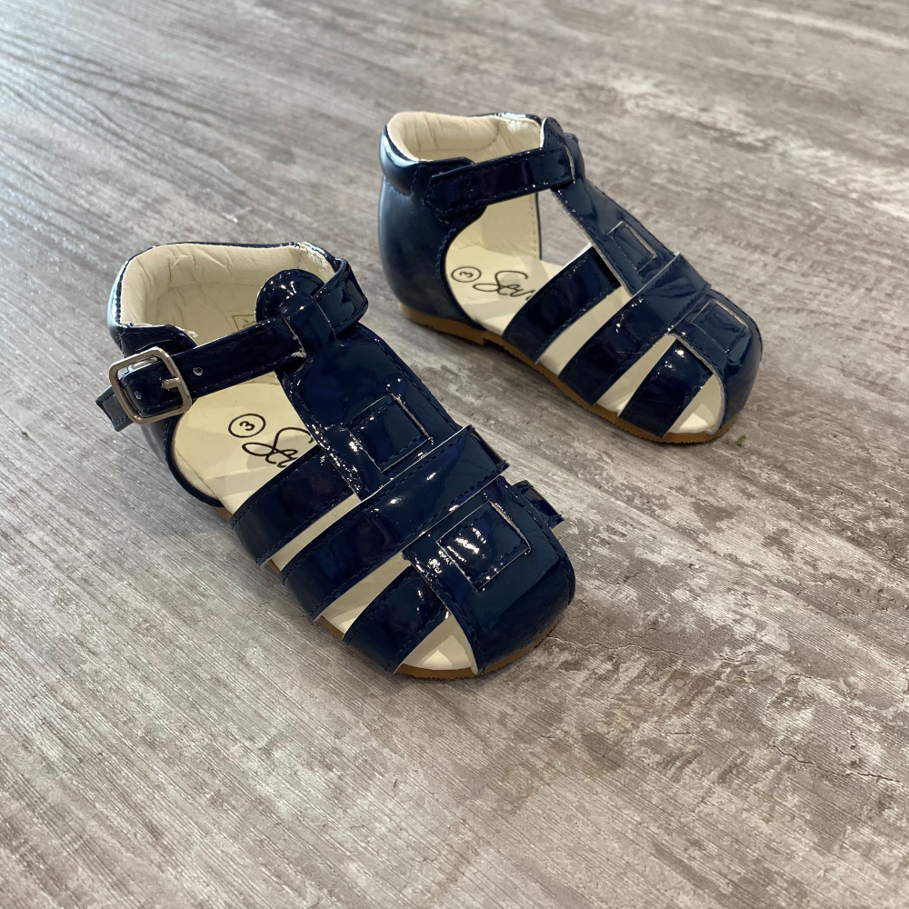Navy patent sandals hotsell