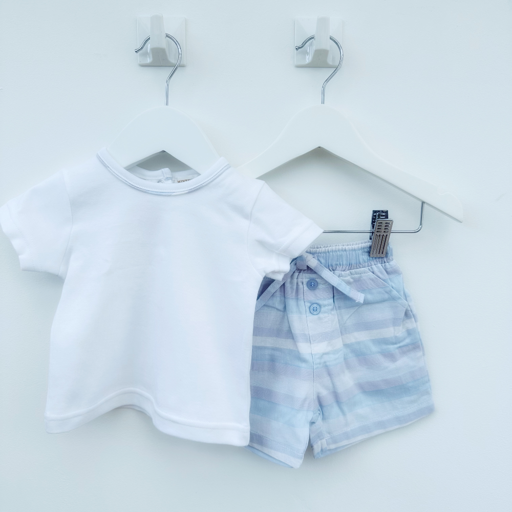 Mintini Boys T-shirt & Striped Shorts Set