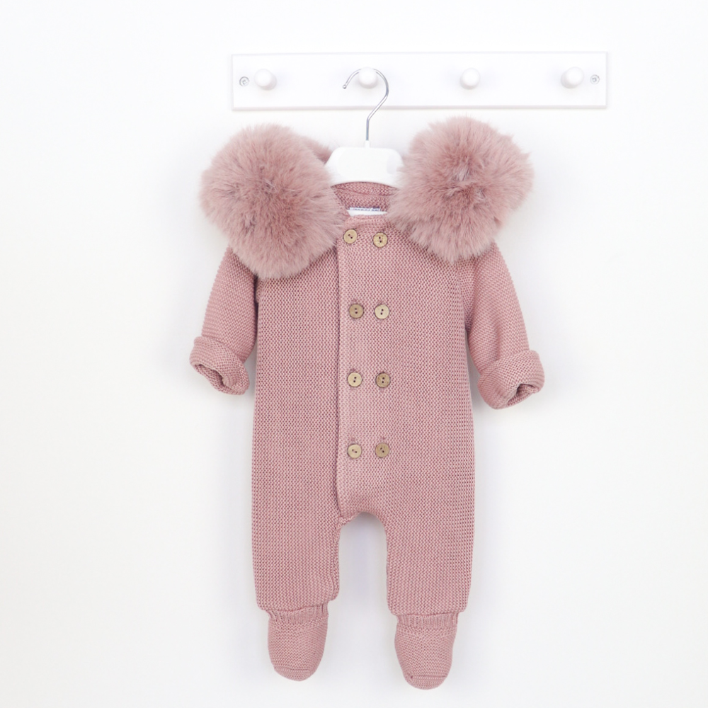 NEW!!  Pangasa Vintage Pink Fur Pramsuit