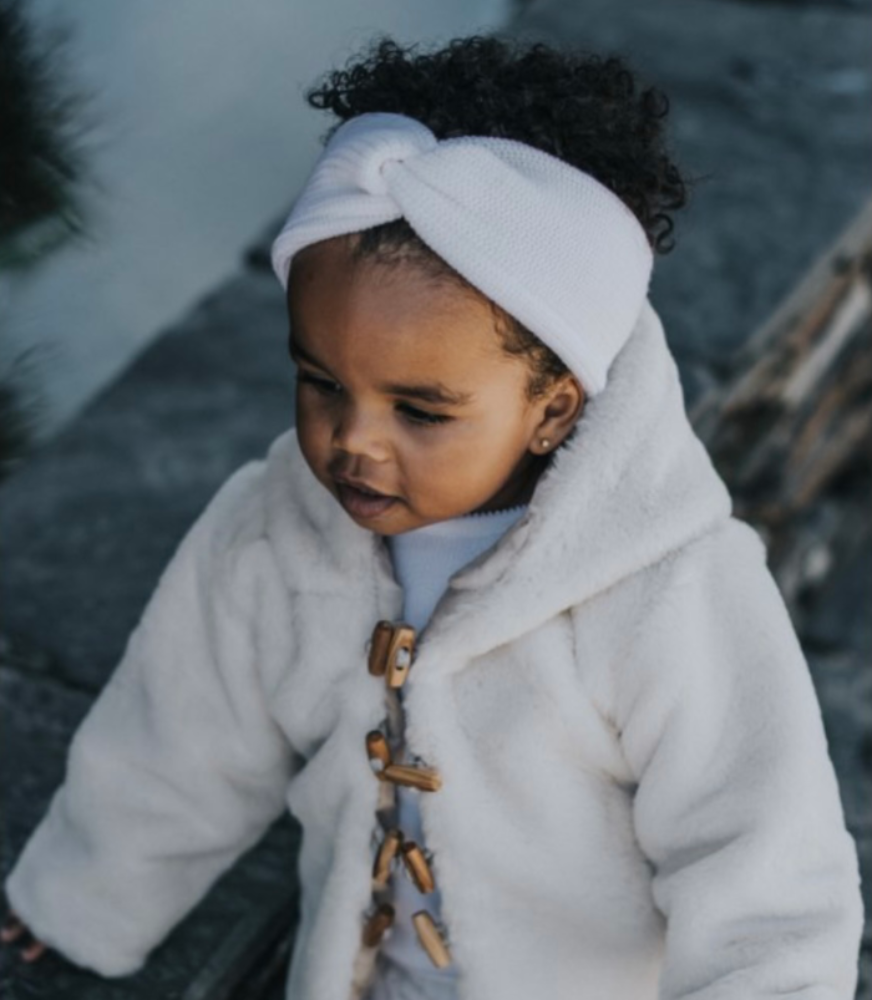 Baby white top fur jacket