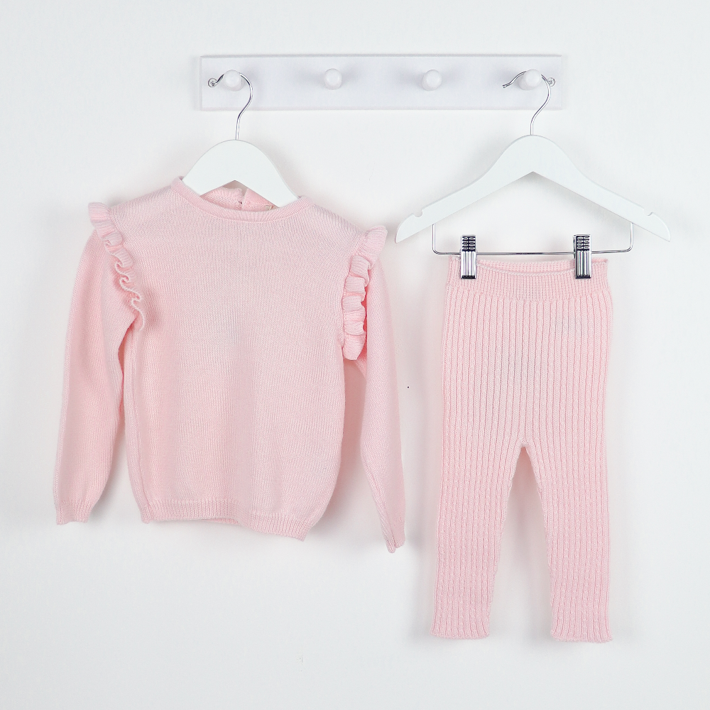 Wedoble Girls Pink Frill Knitted 2 Piece Set