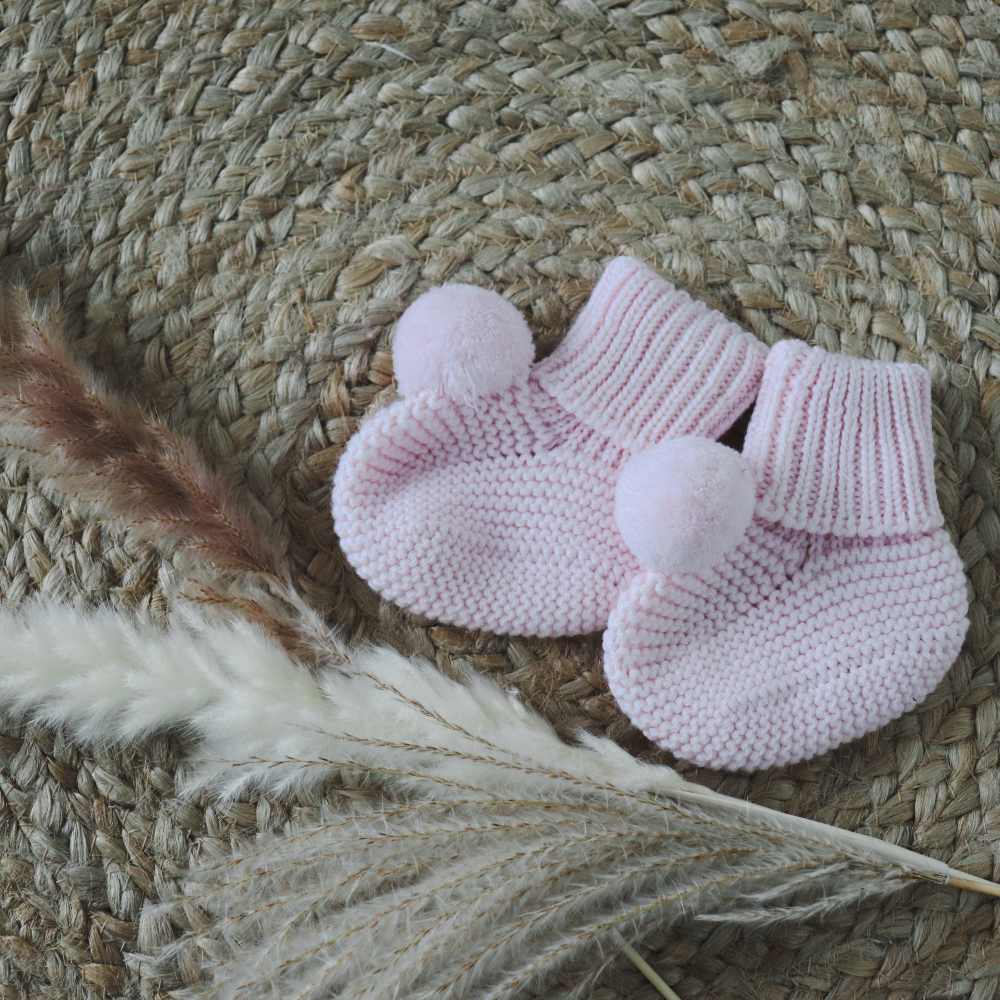 Wedoble Girls Pink Knitted Booties